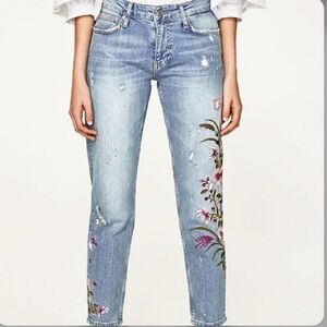 Floral Embroidered Jeans